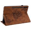 Galaxy Tab S9+ Brown Butterfly Flower Embossed Leather Case - 5