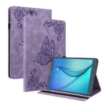 Samsung Galaxy Tab A 9.7 T550 T555 Butterfly Leather Case (Purple) - 1