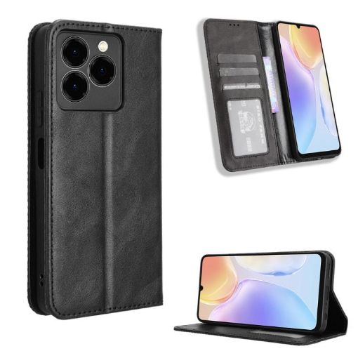 Ulefone Note 20 Pro Black Leather Magnetic Buckle Phone Case - 1