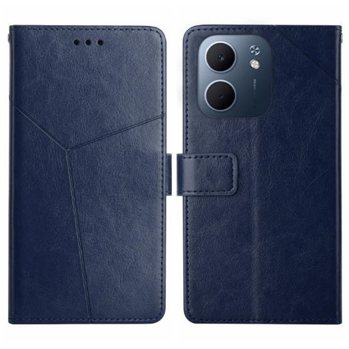 OPPO A5x 4G/5G Y-Pattern Flip Leather Phone Case (Blue) - 1
