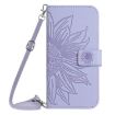 OPPO A5x 4G/5G Sun Flower Embossed Flip Leather Case (Purple) - 2