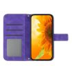 OPPO A5x Sun Flower Embossed Leather Case with Lanyard (Dark Purple) - 3