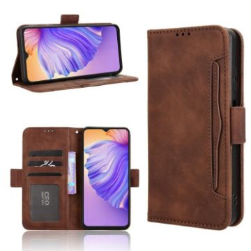 Brown Leather Phone Case for Ulefone Note 21 with Card Slots - 1