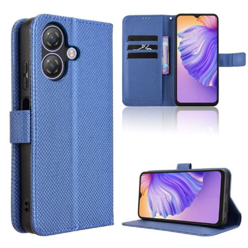 Ulefone Note 21 Blue Leather Phone Case with Diamond Texture - 1