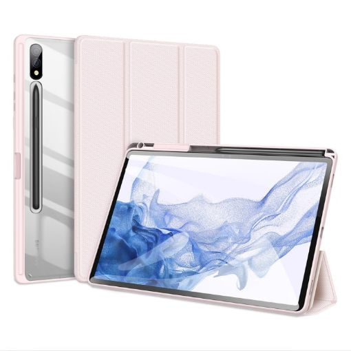 Samsung Galaxy Tab S9+ Pink Antiskid Leather Tablet Case by DUX DUCIS - 1
