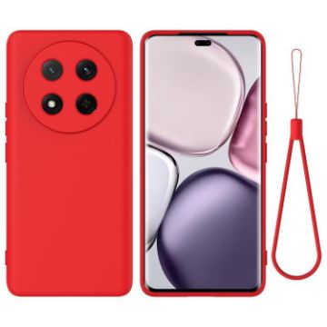 For Honor Magic7 Lite Red Liquid Silicone Dropproof Phone Case - 1