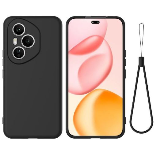 For Honor 400 Pro Global Black Liquid Silicone Phone Case - 1