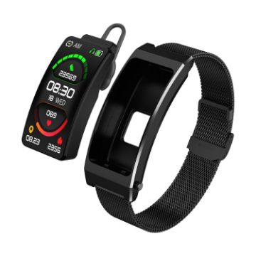 K13S Smart Call Bracelet: Sleep & Blood Oxygen, Metal Strap, Black - 1