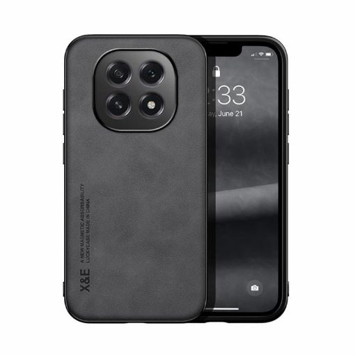 OPPO A5 5G Leather Magnetic Back Case - Dark Grey - 1