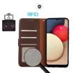Khazneh Litchi Texture Leather RFID Phone Case, Brown, 160.8mm - 5