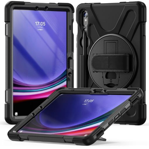 Galaxy Tab S10/S9/S8/S7 Rugged Rotatable Kickstand Case (Black) - 1