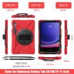Galaxy Tab S10/S9/S8/S7 Heavy Duty Rotatable Kickstand Case (Red) - 2