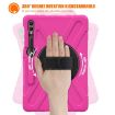 Samsung Galaxy Tab S9+/S8+ Rugged Rotatable Kickstand Case (Rose Red) - 5