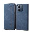 OPPO A5x 4G/5G Denim Texture Flip Leather Case - Blue - 1