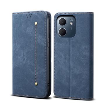 OPPO A5x 4G/5G Denim Texture Flip Leather Case - Blue - 1
