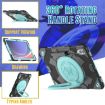 Galaxy Tab S9+/S10+ Spider Handle Silicone PC Case (Black Light Blue) - 4