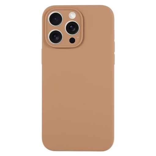 iPhone 15 Pro Light Brown Liquid Silicone Pure Color Phone Case - 1