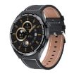 HDT MAX 1.60" Black Dial Leather Band IP68 Smart Watch Bluetooth Call - 1