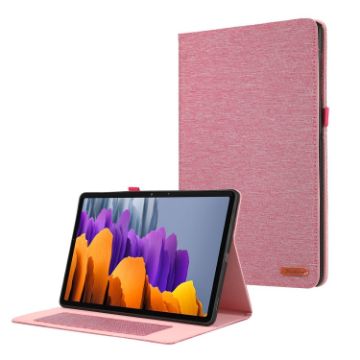 Galaxy Tab S10 FE/S9 FE Rose Red Fabric Flip Leather Case - 1