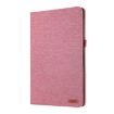 Galaxy Tab S10 FE/S9 FE Rose Red Fabric Flip Leather Case - 2