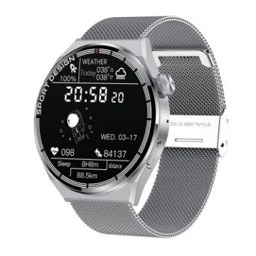 HDT MAX 1.60" Silver Dial Smart Watch, Bluetooth Call, IP68 Waterproof - 1