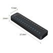 ORICO CT2U3-13AB 13-Port USB 3.0 HUB with Switches, AU Plug, Black - 3