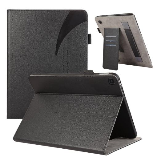 Samsung Galaxy Tab A8 Litchi Leather Sucker Case - Black - 1