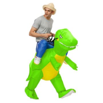 Fluorescent Green Dinosaur Inflatable Costume, Size M (120-140cm) - 1