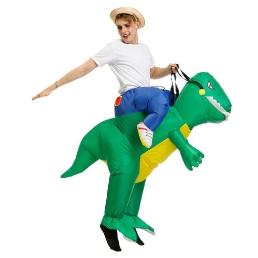 Green Dinosaur Inflatable Halloween Costume, Size L (160-190cm) - 1