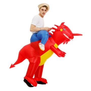 Red Dinosaur Halloween Inflatable Costume - Size L (160-190cm) - 1