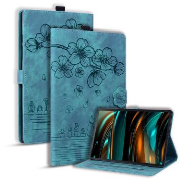 Samsung Galaxy Tab A8 X200 Sakura Cat Leather Case (Green) - 1