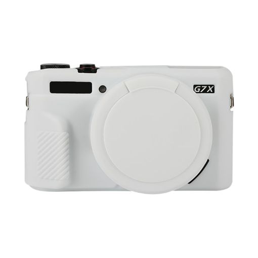 Canon PowerShot G7 X Mark II Silicone Case with Lens Cover, White - 1