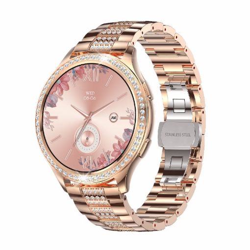 AK53 IP67 Smart Watch, BT5.2, Voice Call & Health, Gold Strap - 1