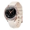 V66 1.28" BT5.0 Smart Watch, Heart Rate/Sleep, Silicone Gold Strap - 2