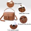 Cwatcun D80 Retro Faux Leather Brown Camera Shoulder Bag 22x16x12cm - 4