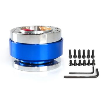60mm Universal Car Steering Wheel Quick Release HUB Adapter (Blue) - 1