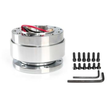 Universal 60mm Car Steering Wheel Quick Release Hub Kit (Silver) - 1