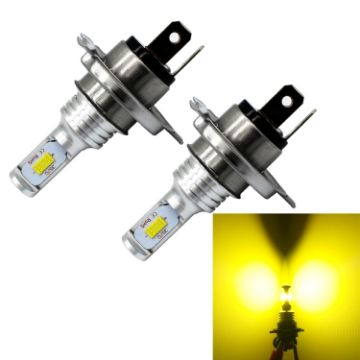 2 PCS H4 LED Car Fog Bulbs, 72W 1000LM 6000K White (Yellow Light) - 1
