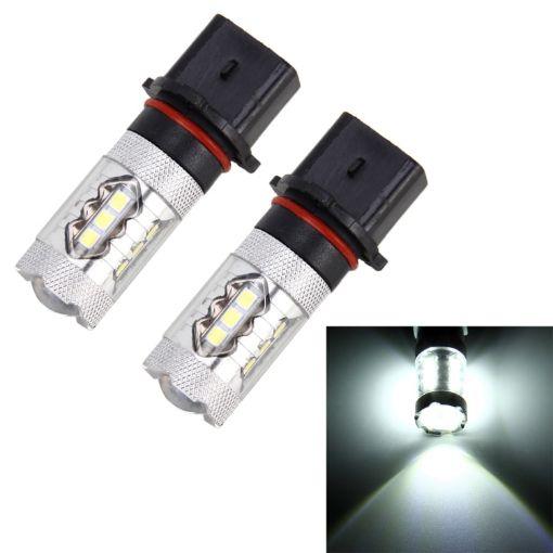 2 PCS P13W 12V 5W Car Fog Lights with 16 SMD-2835 LEDs (White) - 1