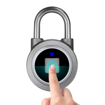Smart Bluetooth Waterproof Fingerprint Padlock for iOS/Android (Silver) - 1