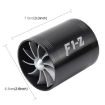 F1-Z Car Universal Supercharger Dual Turbine Air Intake Kit (Black) - 2