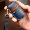 Hallmo Blue Leather Key Cover for 2018 Toyota Corolla 3-Button Keys - 5