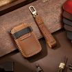Hallmo Leather Key Cover for Land Rover Discovery 5 B Style Brown - 2