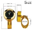 Silver Quartz Motorcycle Handlebar Clock with Lock 22-25mm - 6