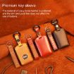 Volvo Car Cowhide Leather Key Cover Case (Red, Single Slit Style) - 6