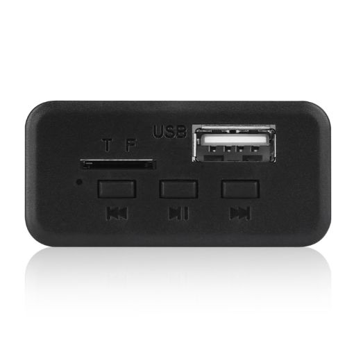 Car 12V MP3 Player Decoder FM Radio USB TF AUX Bluetooth Black - 1