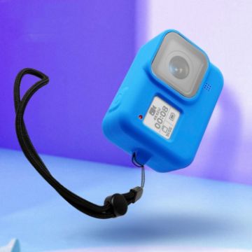 GoPro HERO8 Black Silicone Case with Wrist Strap (Blue) - 1