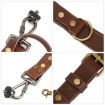 Dual Shoulder Leather Camera Strap with Metal Hook (Brown) - 5