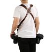 Dual Shoulder Leather Camera Strap with Metal Hook (Brown) - 6