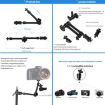 Adjustable 11" Articulating Magic Arm + Large Claw Clips - 6